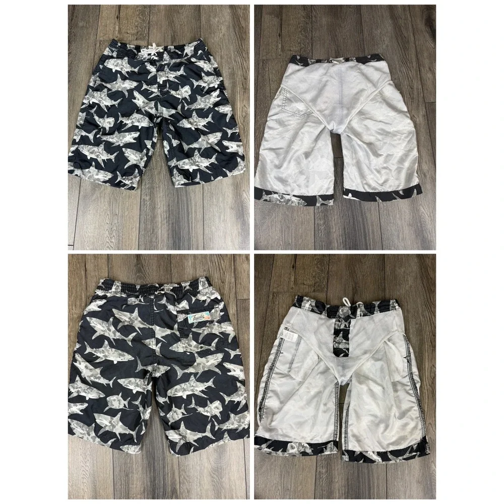 Trunks Surf Swim Co Shark Camo Board Shorts Black Gray Medium Mens Swim Trunks